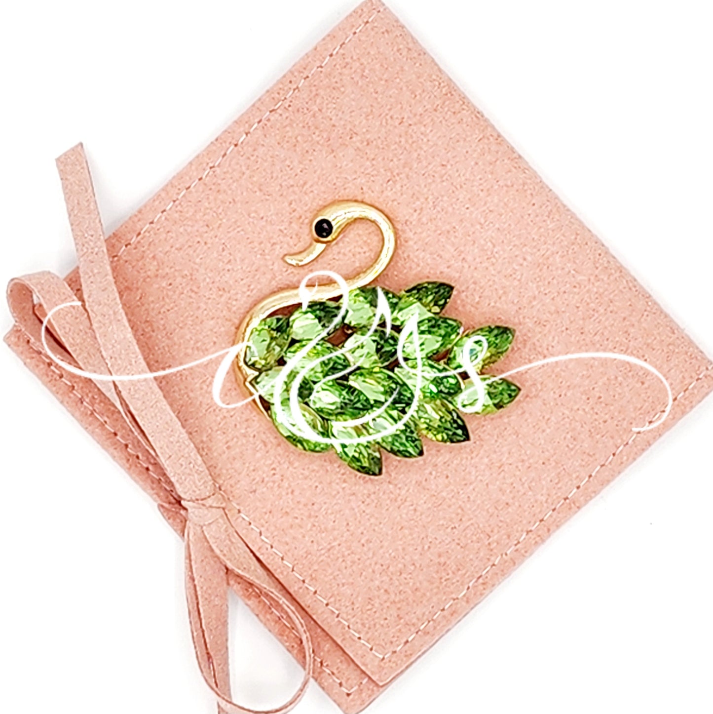 Green Peridot Swan Magnet