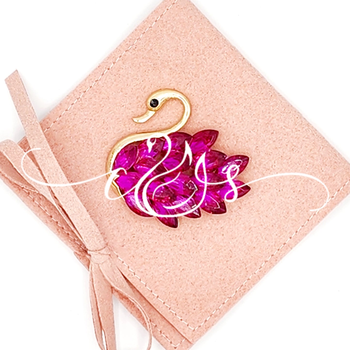 Fuchsia Pink Swan Magnet